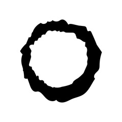 Abstract geometric round frame on white background. Template design for invitation, poster, card, postcard. Holiday card or congratulation. Black and white decorative illustration. Copy space