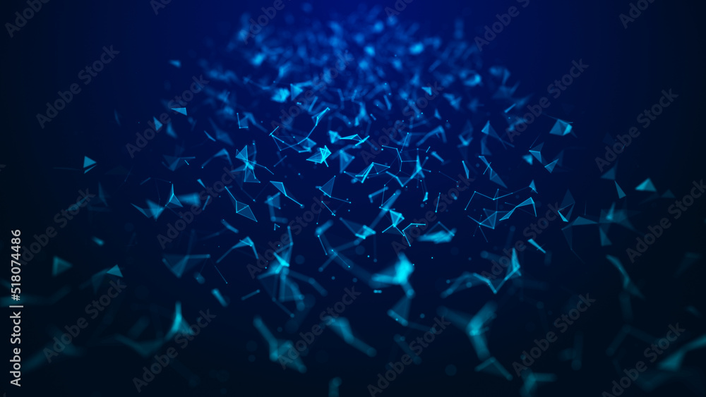 Poster abstract blue digital background. visualization of big data. network connection. worldwide connectio