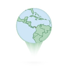 Panama map, stylish location icon with Panama map and flag.