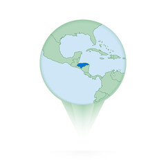 Honduras map, stylish location icon with Honduras map and flag.
