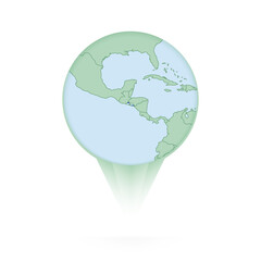 El Salvador map, stylish location icon with El Salvador map and flag.