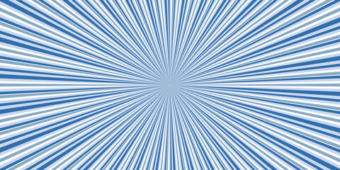 Pop art radial colorful comics book magazine cover. Striped blue digital background. Cartoon funny retro pattern strip mock up. Vector halftone illustration. Sunburst, starburst shape