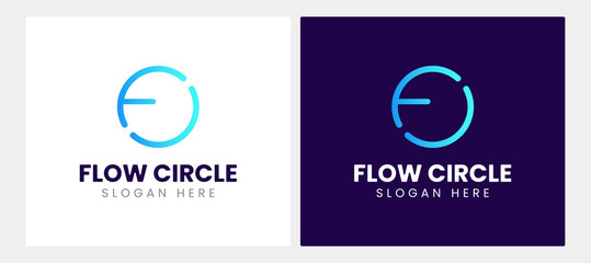 CF initial letter circular shaped logo template