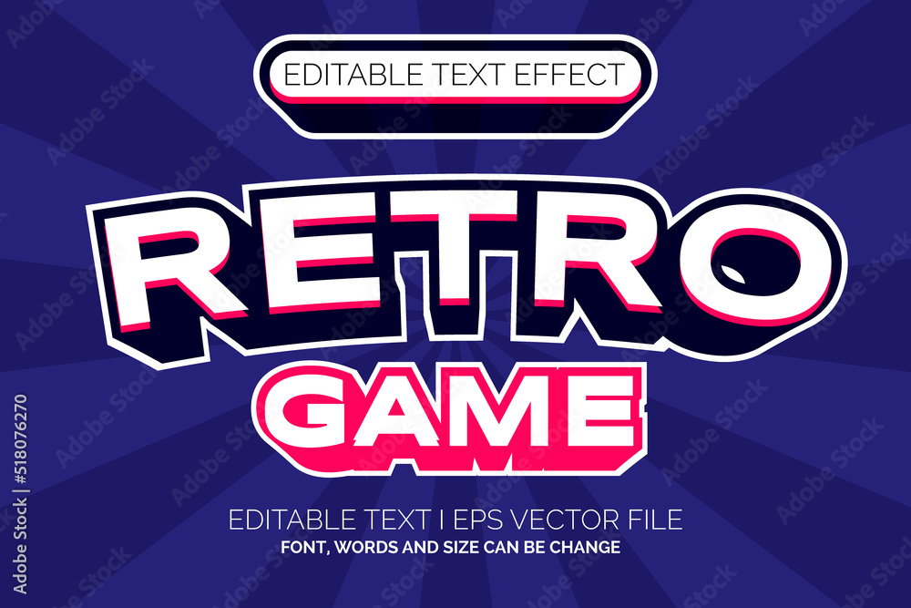 Poster simple retro game text effect