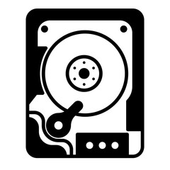 computer hard drive icon on transparent background