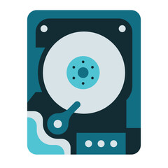 computer hard drive icon on transparent background