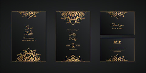 Fototapeta premium Luxury wedding invitation card template