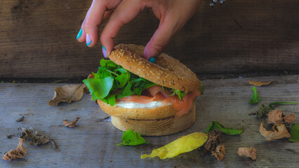 smoked salmon sandwich