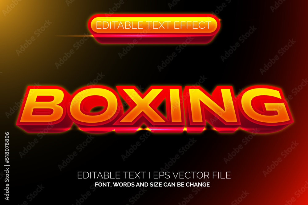 Poster gradient modern boxing text effect