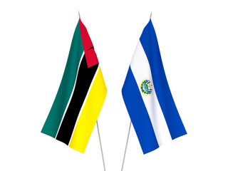 Republic of Mozambique and Republic of El Salvador flags