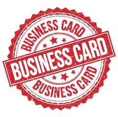 BUSINESS CARD text on red round stamp sign