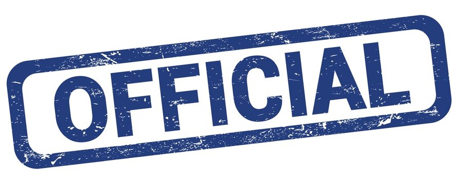 OFFICIAL text written on blue rectangle stamp.