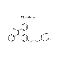 Structural chemical formula of Clomifene