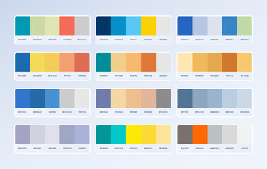 Set of soft pastel color gradients combination collection