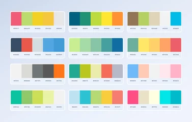 Deurstickers Set of bright color palette combination in rgb hex. neumorphic style color palette for ui ux design © Yagnik