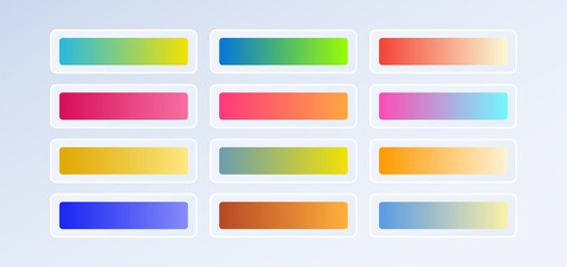 Set of vibrant colourful color gradients