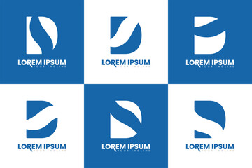 Obraz premium Initial letter d monogram logo set. Alphabet letter d logo collection