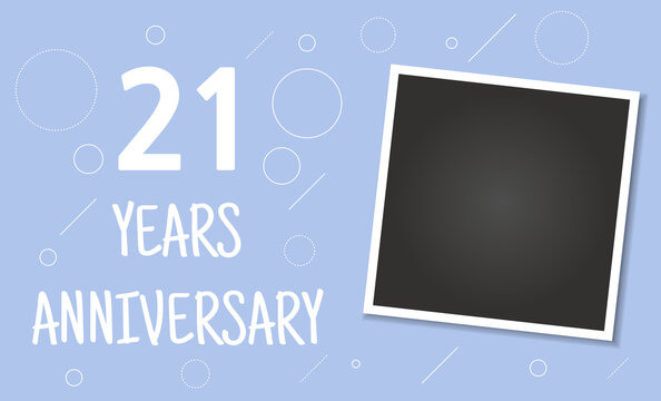 21 years anniversary photo frame card.