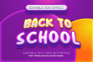 Gradient back to school Text Effect - obrazy, fototapety, plakaty