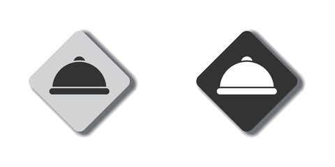 Tray icon. Tray of food symbol. Flat vector illustration.