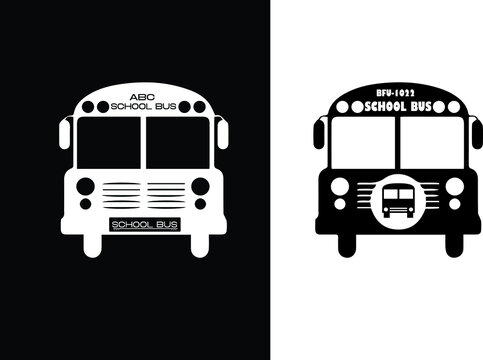 EPS School Bus frame vector illustration on white and Black background