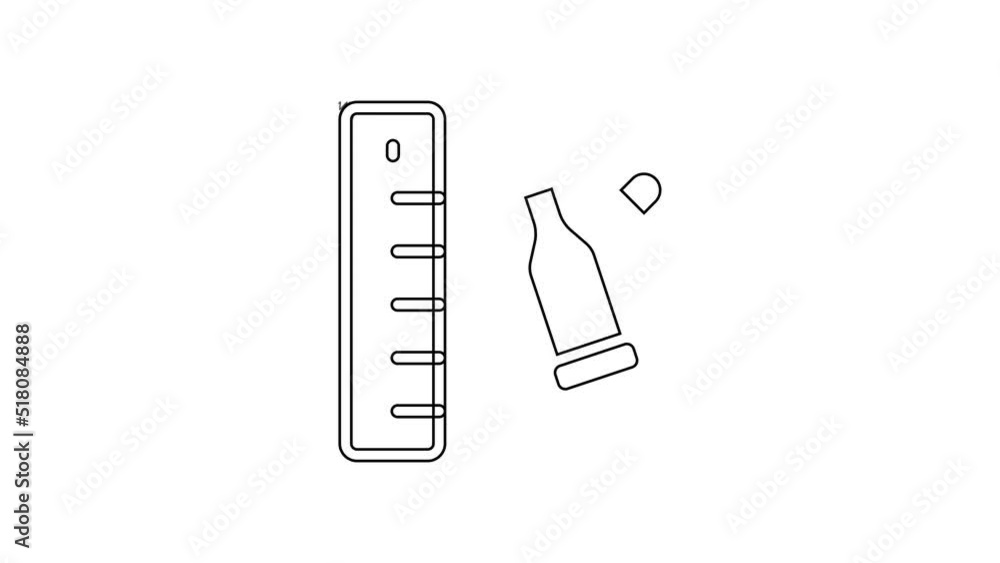 Poster black line bullet casing as a piece of evidence placed with forensic ruler for documentation icon is