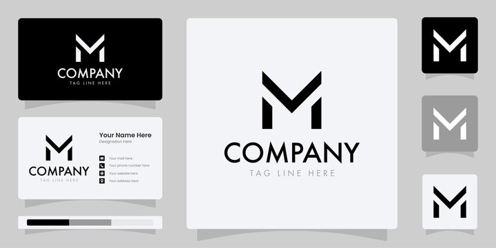 M initial letter logo. Letter m monogram logo with business identity