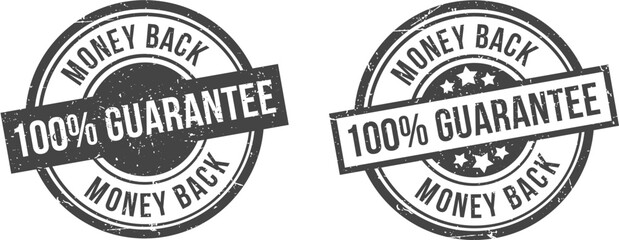 Fototapeta premium Money Back Guarantee stamp. 100% Money Back sign. Round grunge badge.
