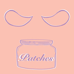 beauty industry,patches,face cosmetics,eye and face patches,cosmetology,cosmetics,beauty,beauty sphere,postcard, vector, love, illustration, vintage, heart, design, day, greeting, child, label, invita