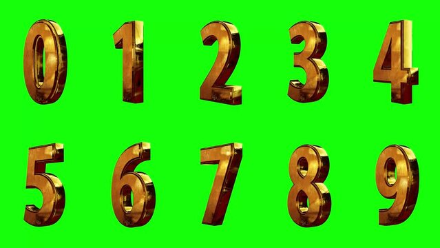 金の数字0～9