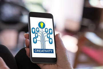 Creativity concept on a smartphone