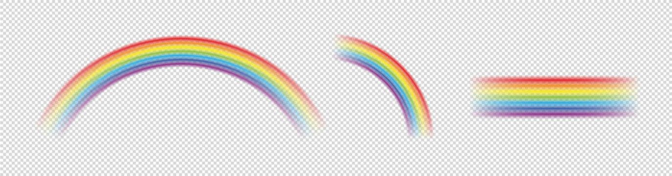Vector isolated rainbow object, on transparent background.