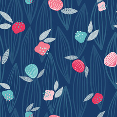 Abstract floral vector seamless pattern