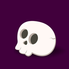 Skull cartoon vector Halloween on Background. Vector illustration.