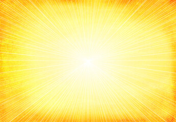 手書きの白い集中線とキラキラ輝くゴールド背景