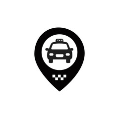 Obraz premium Taxi hailing service vector icon on white background