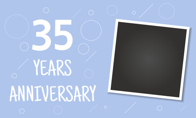 35 years anniversary photo frame card.