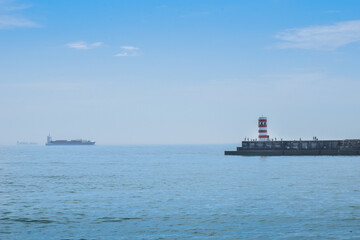 cargo ship in harbor