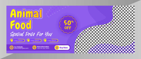 Banner cover animals food baner or flyer template for social media layout