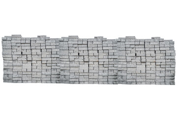 Brick barricade wall, isolated on white.