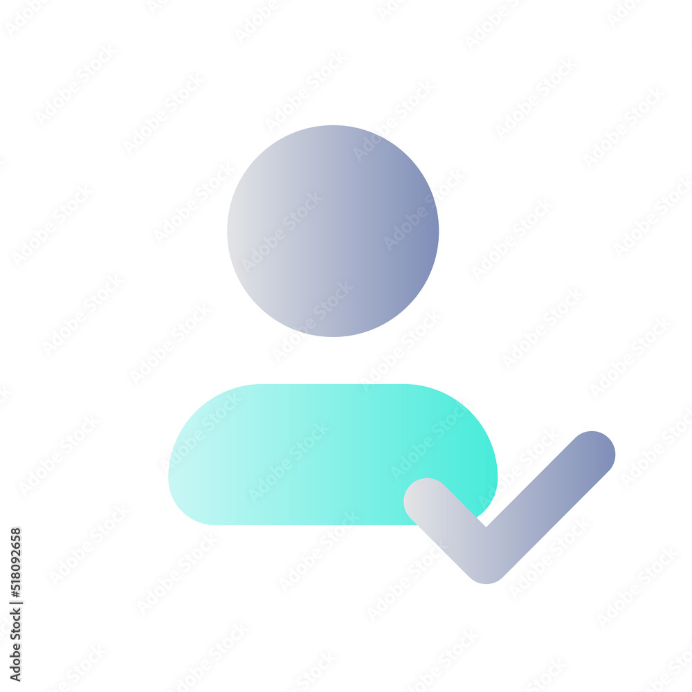 Poster saving changed information of contact flat gradient color ui icon. approved profile. address book. s