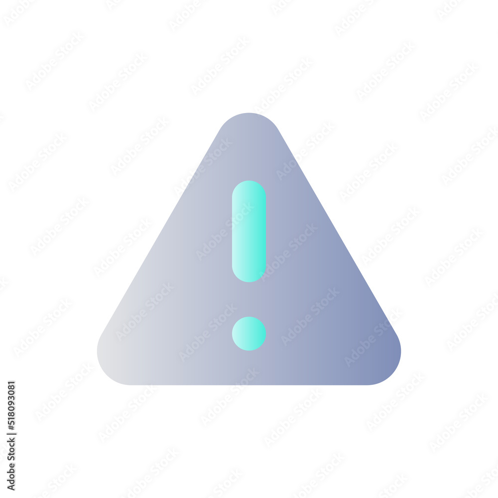 Poster triangle shaped caution sign flat gradient color ui icon. notification alert. potential danger. simp
