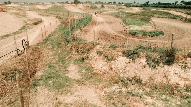 dirt bike on track slow motion