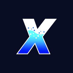 X initial with bubble vector logo designs, cleaning logo.