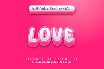 Gradient Love pink color Text Effect