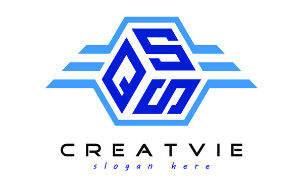 QSS three letter geometrical wings logo design vector template. wordmark logo | emblem logo | monogram logo | initial letter logo | typography logo | business logo | minimalist logo |