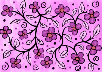 floral illustrated pattern background wallpaper design