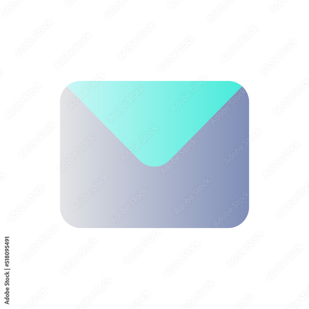 Poster unread message flat gradient color ui icon. text messaging service. communication app. notification.