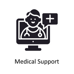 Medical Support vector Solid Icon Design illustration. Medical Symbol on White background EPS 10 File
