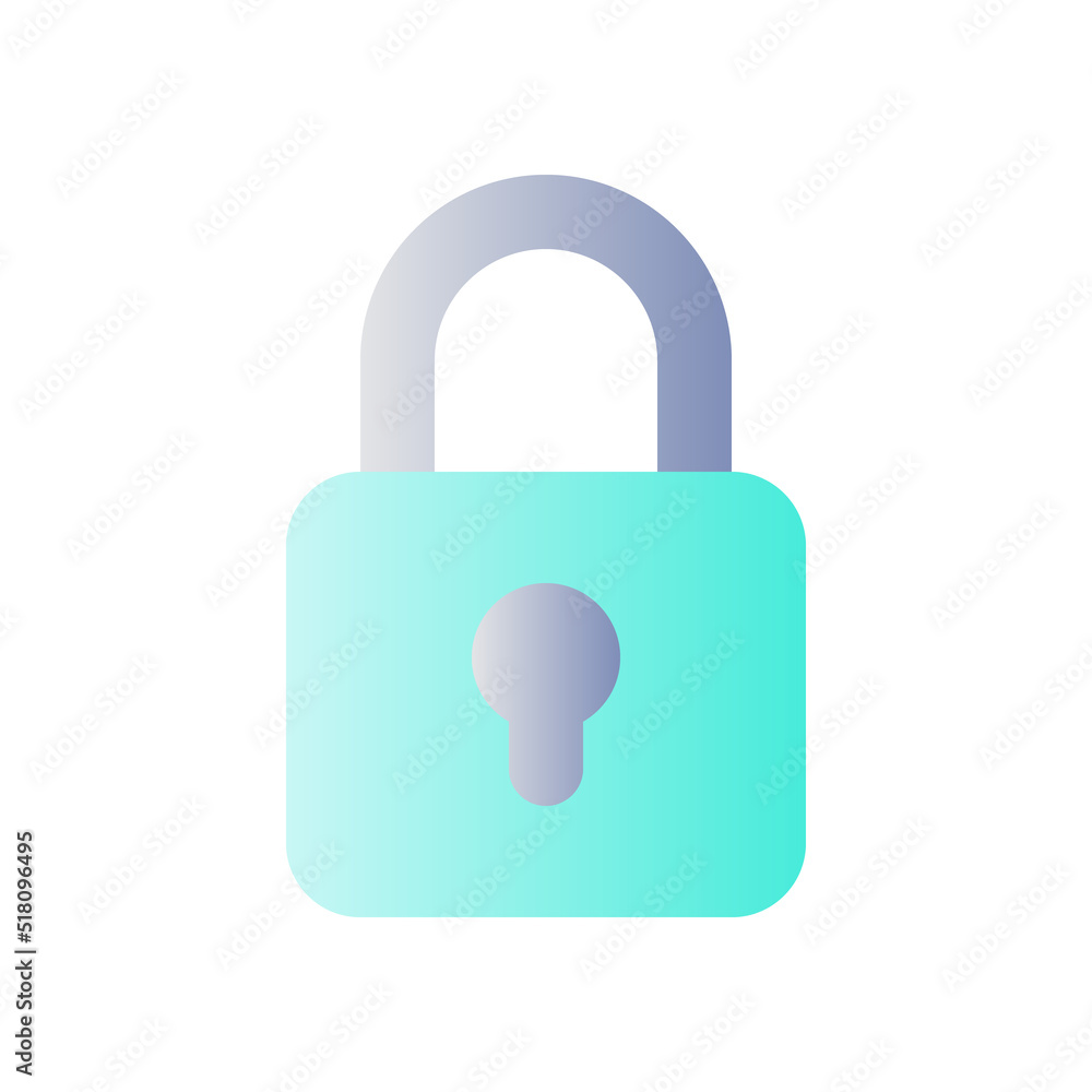 Poster Locked padlock flat gradient color ui icon. Restrict access. Security settings. Encrypting content. Simple filled pictogram. GUI, UX design for mobile application. Vector isolated RGB illustration